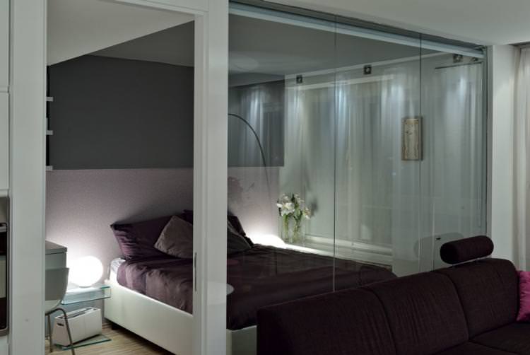 Скляні перегородки у спальні - Дизайн інтер'єру