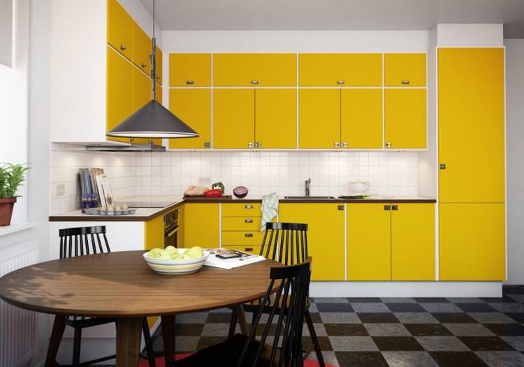 Жовта кухня 11 кв.м. - Дизайн інтер'єру