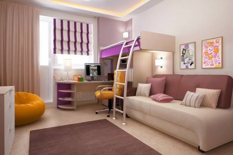 Меблі - Дизайн вітальні, поєднаної зі спальнею