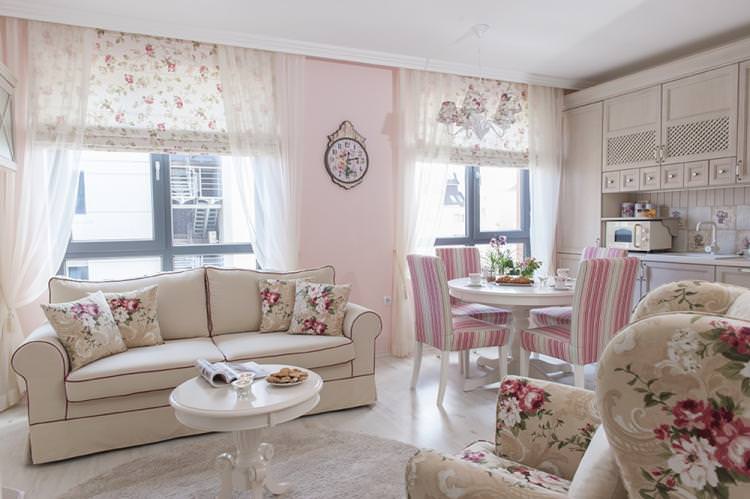 Рожева кухня в стилі прованс - Дизайн інтер'єру