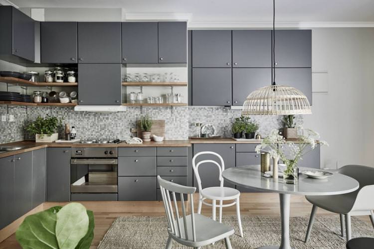 Сірий колір в інтер'єрі кухні