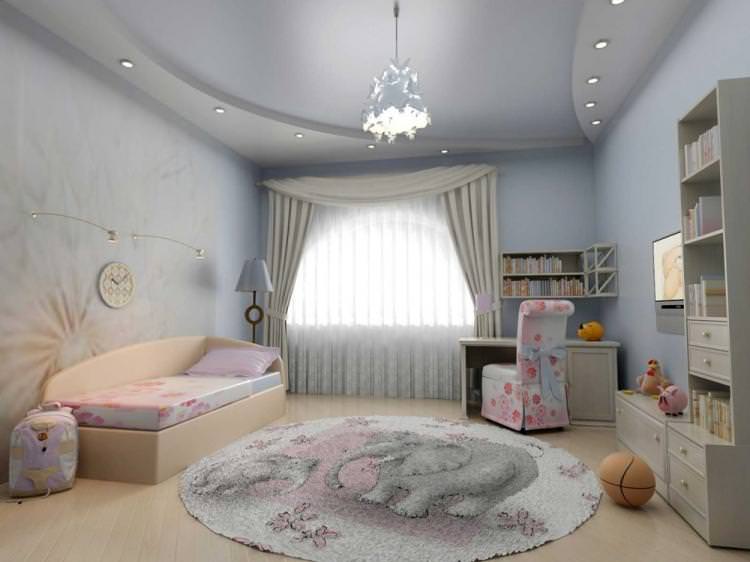 Підвісна стеля у дитячій кімнаті - фото
