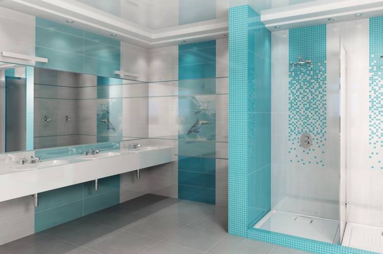 Бірюзовий колір в інтер'єрі ванної кімнати