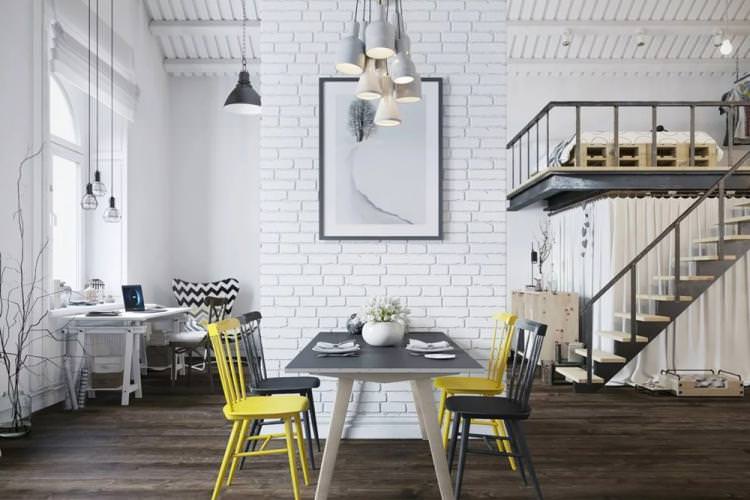 Білий колір - Колірна гама для дизайну квартири в стилі лофт