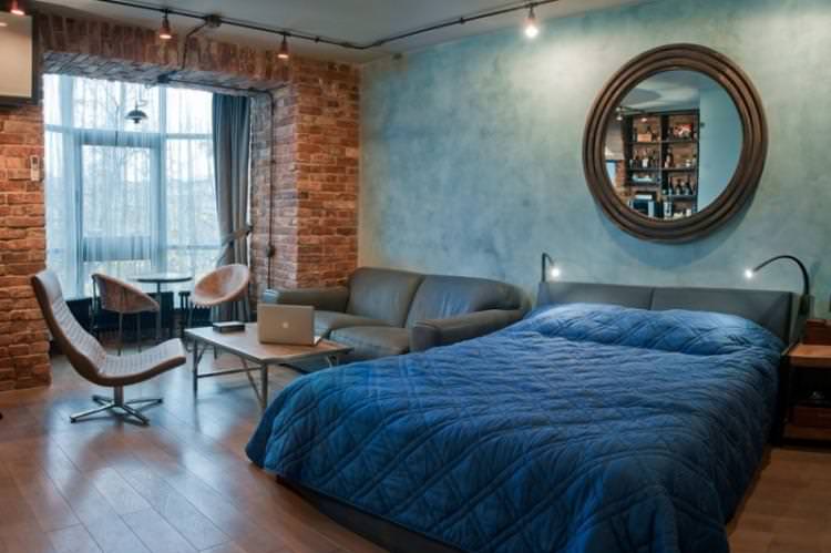 Спальня - Дизайн квартири в стилі лофт