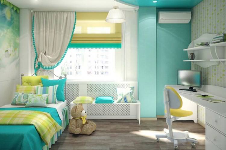 Бірюзовий колірв інтер'єрі дитячої кімнати