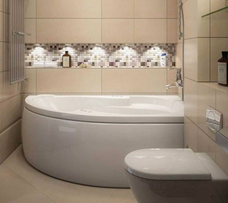 Біжова ванна кімната в хрущовці - Дизайн інтер'єру