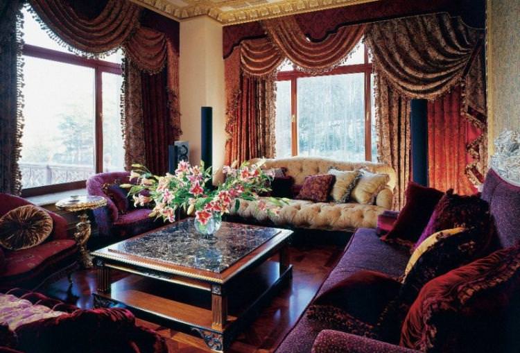 Палацова розкіш - Штори для вітальні в різних стилях інтер'єрів