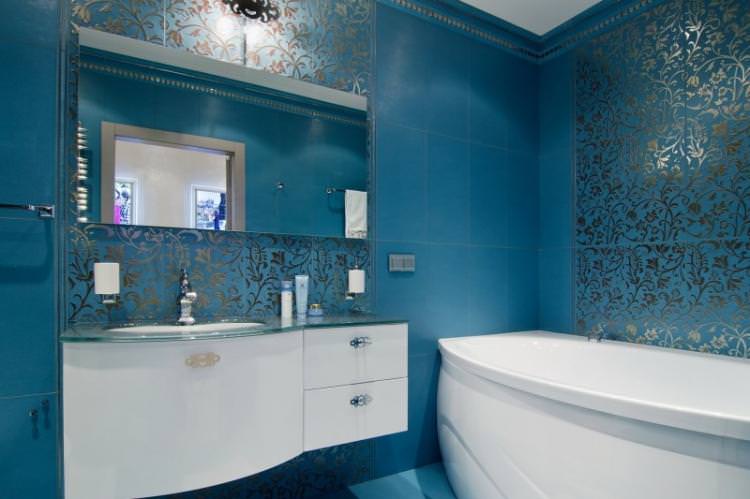Синя ванна кімната - Дизайн інтер'єру 