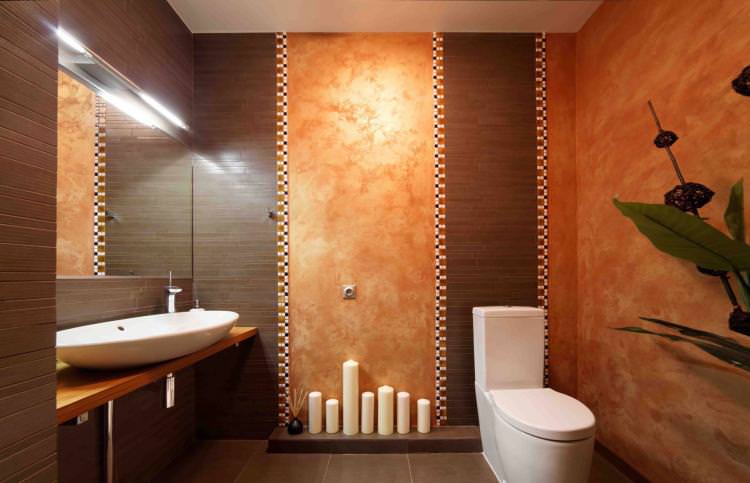 Теракотова ванна кімната - Дизайн інтер'єру 