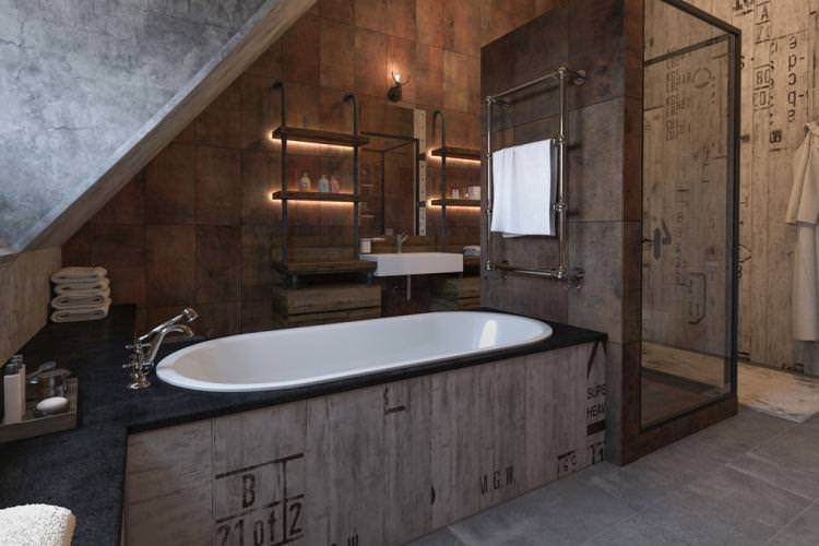 Ванна кімната в стилі гранж - Дизайн інтер'єру