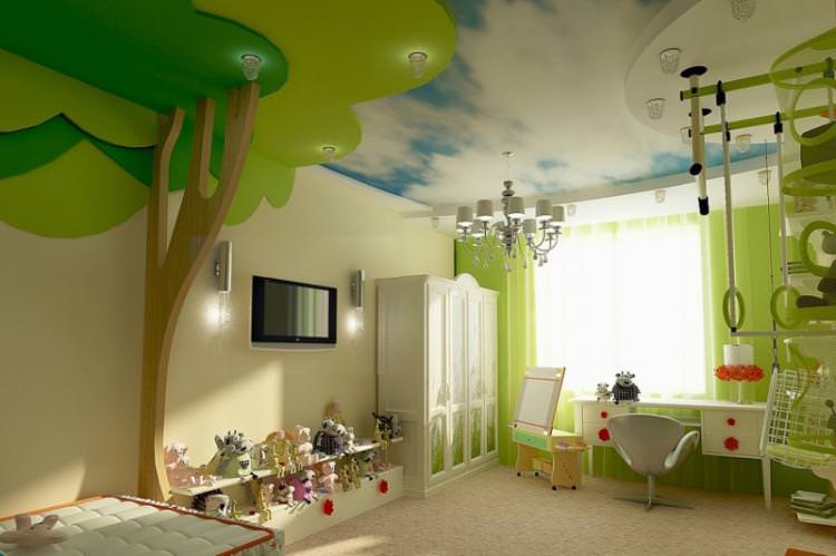 Оздоблення стелі - Дизайн дитячої кімнати для дівчинки
