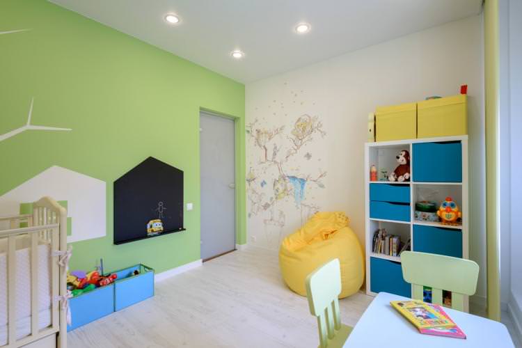 Дитяча кімната для різностатих дітей у стилі мінімалізм - Дизайн інтер'єру