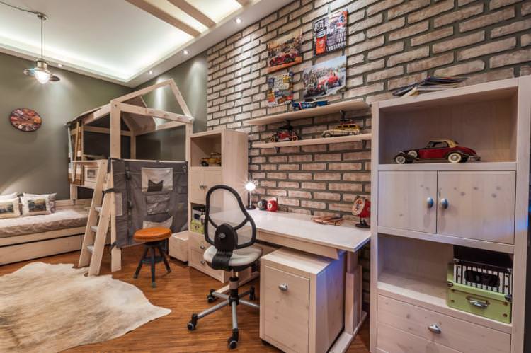 Дитяча кімната для різностатих дітей у стилі лофт - Дизайн інтер'єру