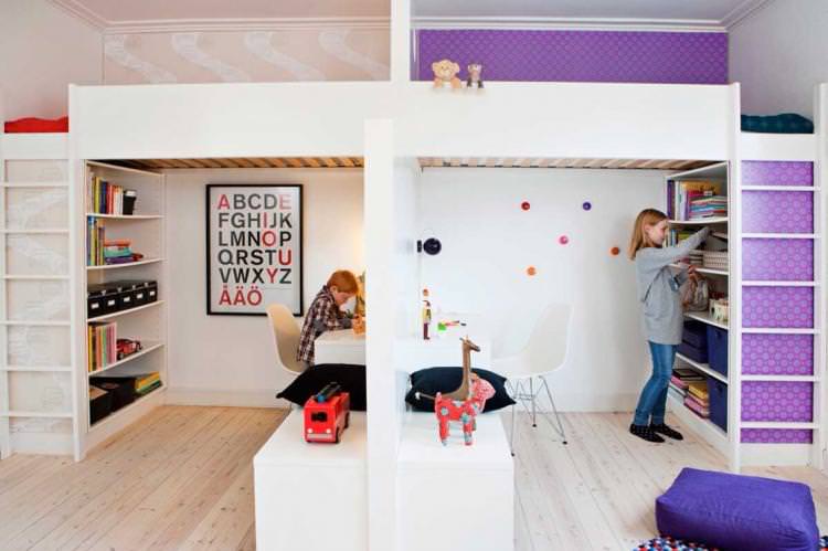 Дизайн інтер'єру дитячої кімнати для різностатевих дітей - фото