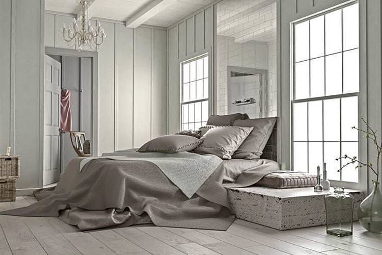 Дизайн сірої спальні