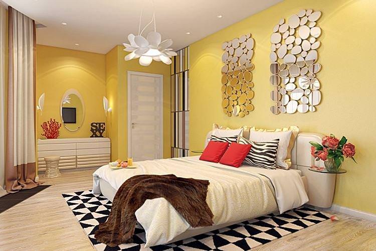 Дизайн жовтої спальні