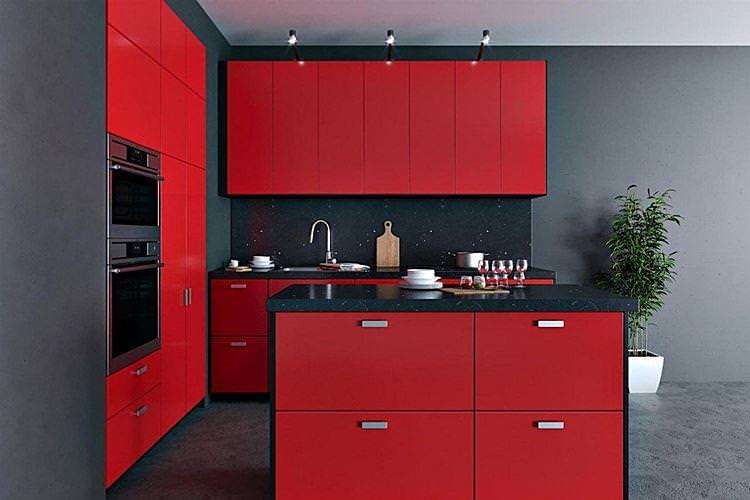 Дизайн червоної кухні